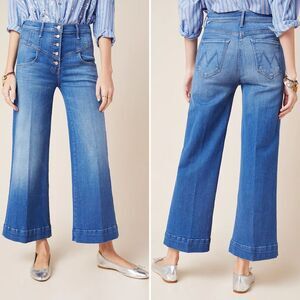 Mother NWOT The Swooner Roller Yoke Front Ankle Jeans in Double Vision Wash Size